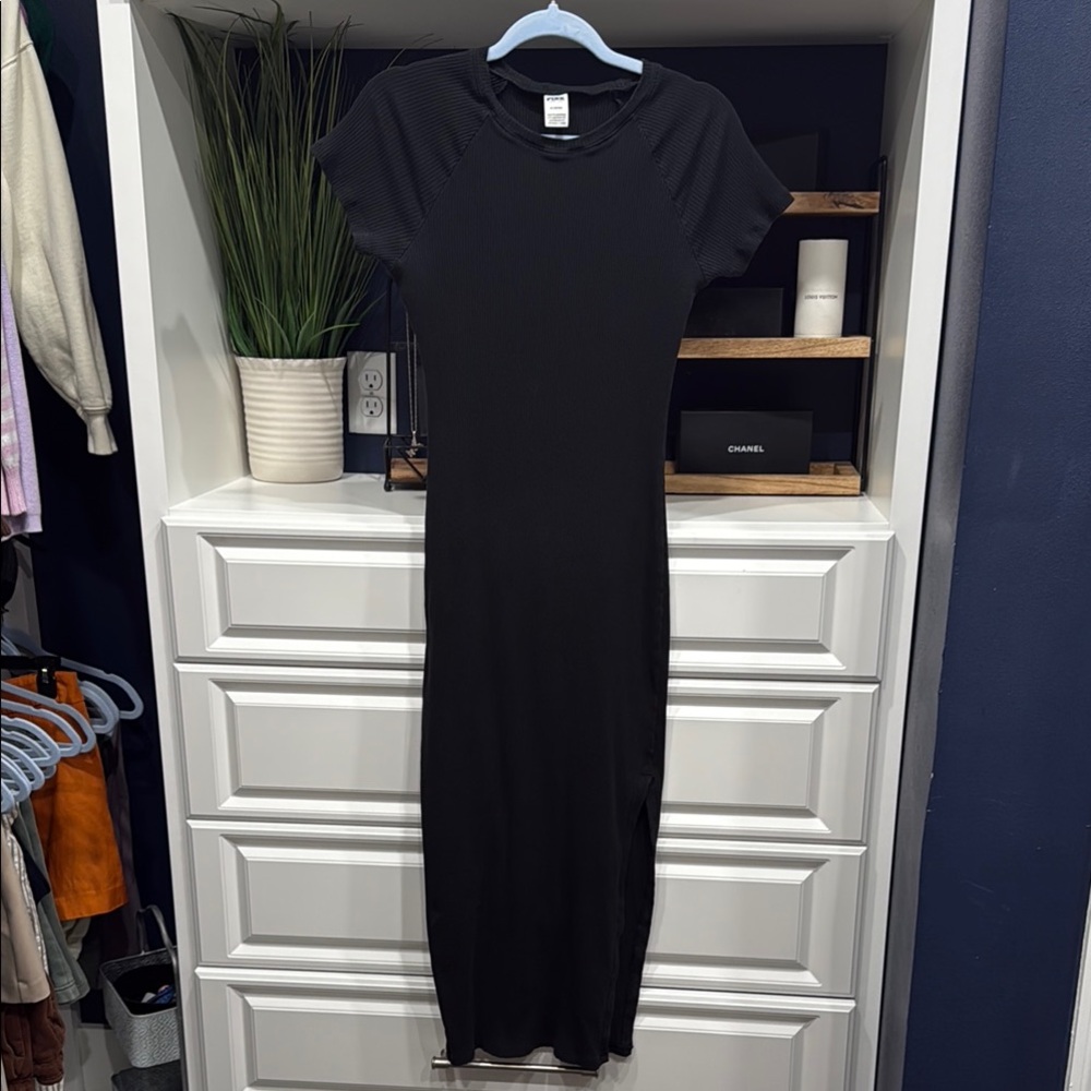 PINK Victoria's Secret Black Midi Dress SZ M